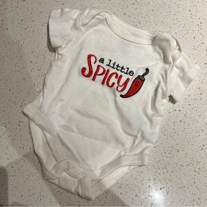 A Little Spicy White Baby Bodysuit